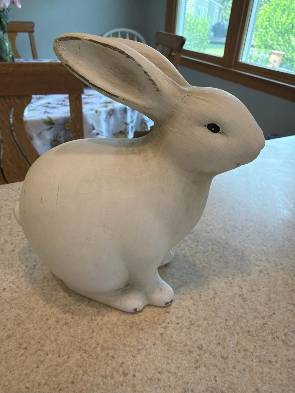 Pier 1 Decorative White Ceramic Rabbit Statue - Home Art